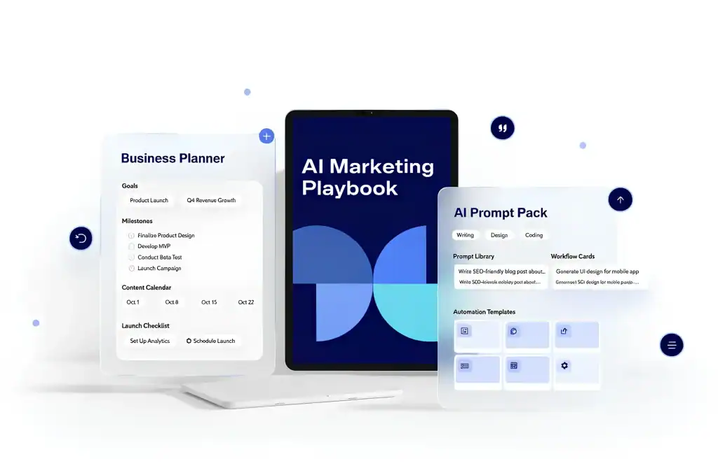 NestlyDigital digital product ecosystem featuring AI business guides, planning templates, and prompt packs for entrepreneurs.